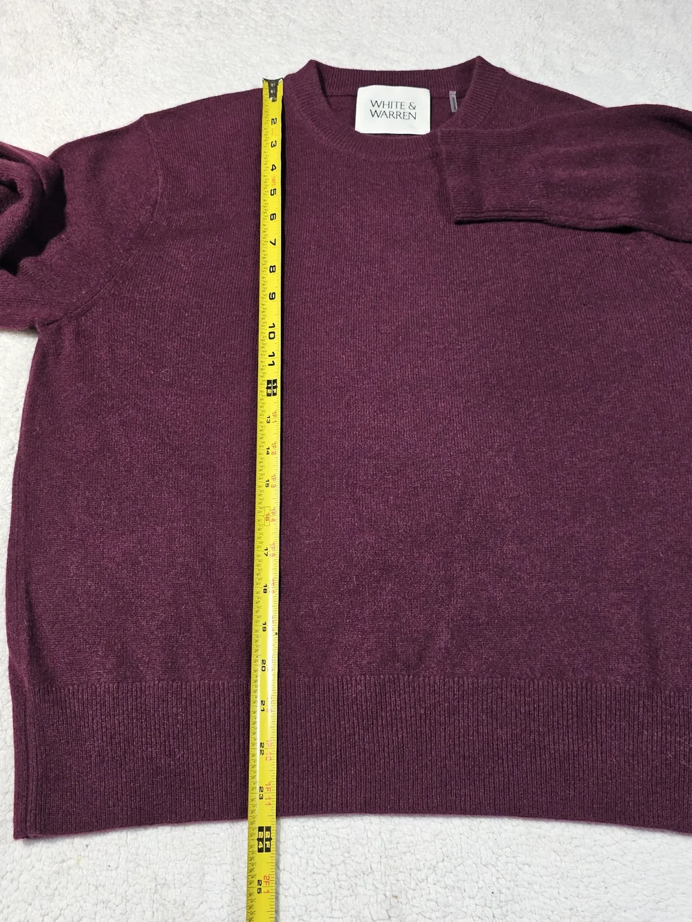 White + Warren Women's Crewneck Sweater - Wine 100% Cashmere.